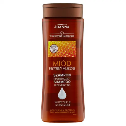 JOANNA TRADYCYJNA RECEPTURA Szampon do włosów suchych i zniszczonych MIÓD & PROTEINY MLECZNE, 300 ml