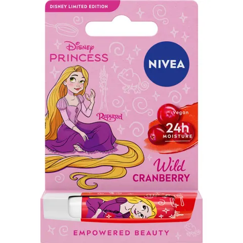 NIVEA WILD CRANBERRY DISNEY Pomadka nawilżająca ochronna wegańska 4,8 g