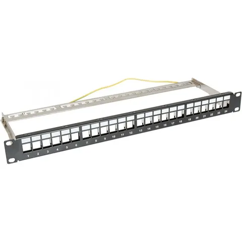 Panel niewyposażony 19" 1U 24 porty, czarny; CCAS-PAEM-24 securityNET