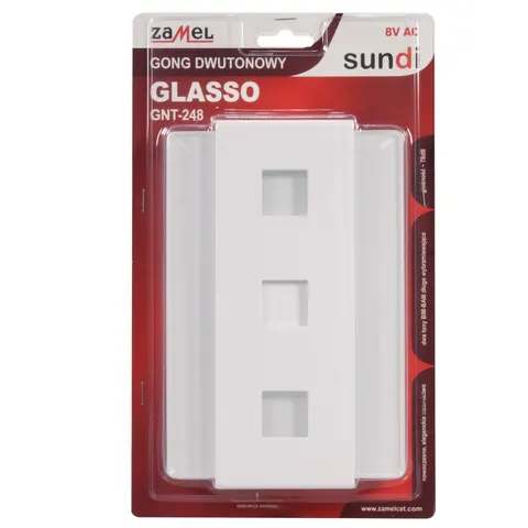 Gong dwutonowy GLASSO 230V biały, GNS-248-BIA; SUN10000115 ZAMEL