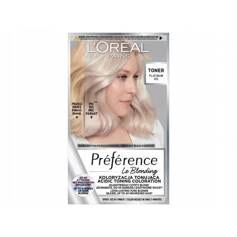 L'OREAL Toner koloryzujący do włosów blond - Platinum Ice, 1op.