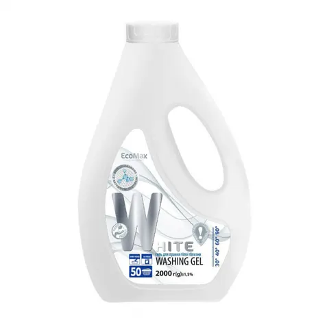 ECOMAX Żel do prania White wybielający 50 prań, 2 l