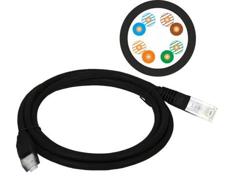 Patch-cord UTP kat.5e 2,0m czarny ALANTEC