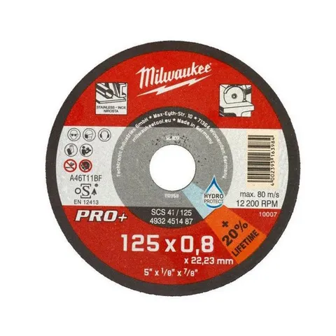 Tarcza do cięcia metalu fi 125x1,5 mm PRO+ [MILWAUKEE]