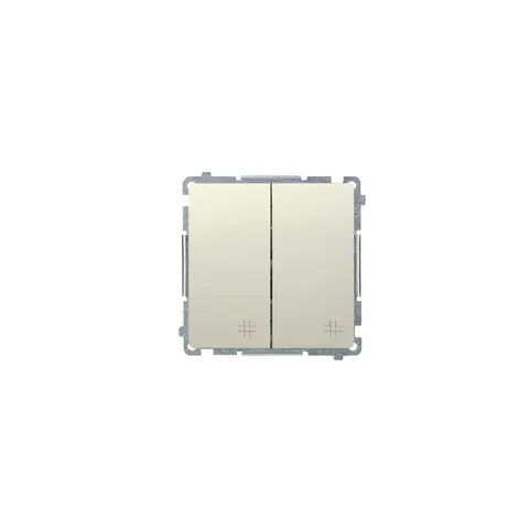 SIMON BASIC Łącznik krzyżowy podwójny, moduł, 10A 250V, szybkozłącza, krem; BMW7/2.01/12