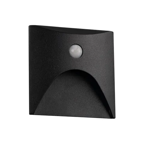 EXIN LED PIR L B-NW Oprawa przyschodowa LED z czujnikiem ruchu kwadrat 50lm 4000K 2,5W 220-240VAC IP65 CZARNA KANLUX