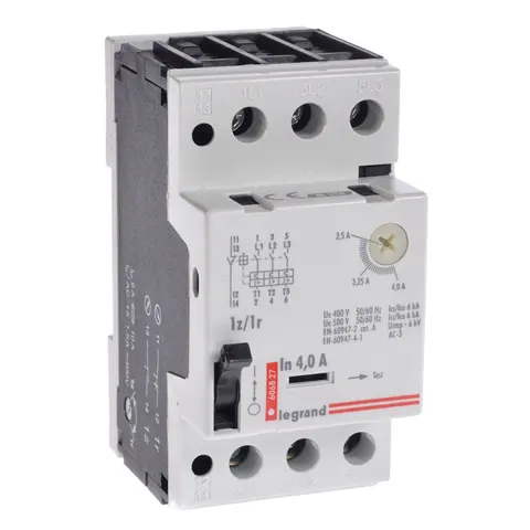 Wyłącznik silnikowy 3P 1,5kW 2,5-4A, M 250 1R/1Z; 606827 LEGRAND