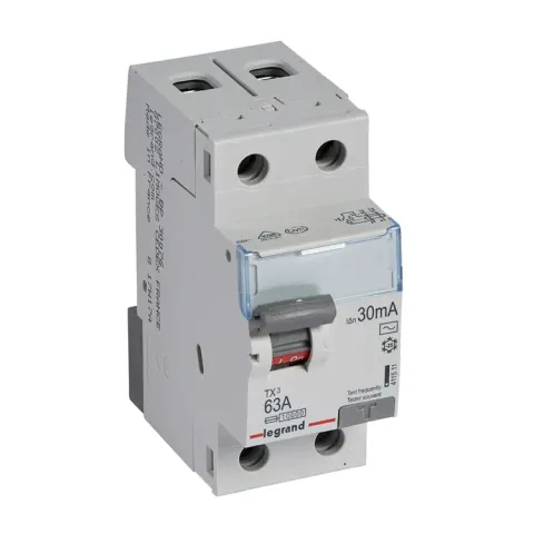 Wyłącznik różnicowoprądowy 2P 63A 30mA typ AC 10kA P302 TX3; 411511 LEGRAND