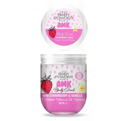LADY BABY POWDER Peeling do ciała TRUSKAWKA I VANILIA, 500 ml
