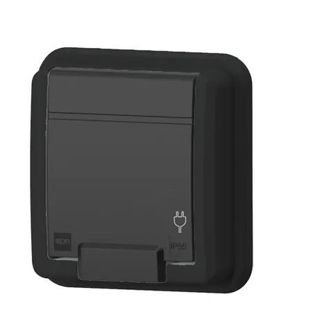 AQUANT 2K gniazdo podtynkowe pojedyncze z uziemieniem bryzgoszczelne 2P+Z IP55, antracytowy; 5041-77 ELEKTRO-PLAST NASIELSK