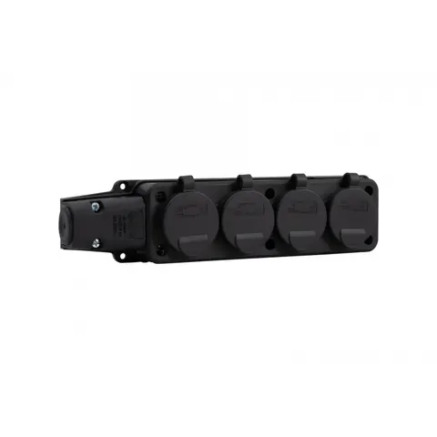 Listwa gumowa 4x230V 16A IP54 SCHUKO czarna