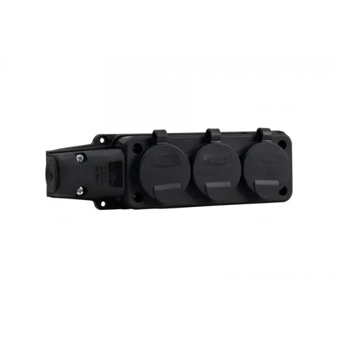 Listwa gumowa 3x230V 16A IP54 SCHUKO czarna