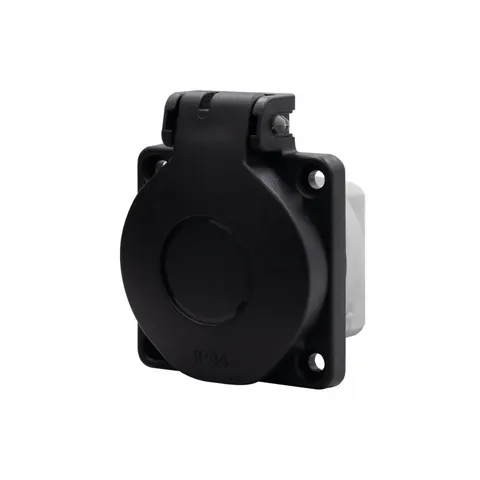 Gniazdo tablicowe 16A 250V IP44 - SCHUKO czarne
