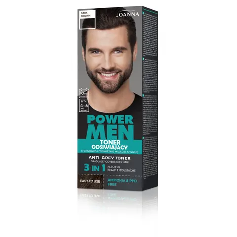 JOANNA Toner odsiwiający 02 CIEMNY BRĄZ POWER MEN, 80 g