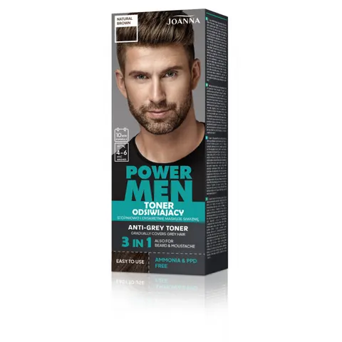 JOANNA Toner odsiwiający 04 Natural Brown POWER MEN, 80 g