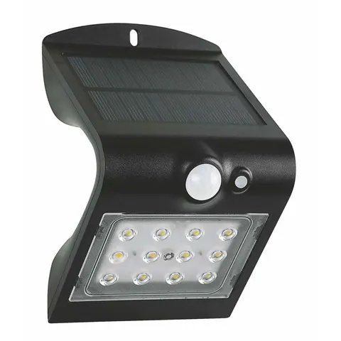 FOX SOLAR PIR 12LED B NW 44/220lm - Kinkiet LED elewacyjny SOLAR