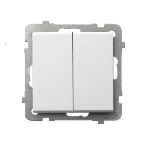 SONATA łącznik dwugrupowy świecznikowy srebrmy mat; ŁP-2R/m/38, OSPEL