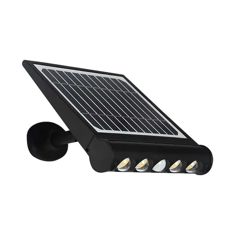 Naświetlacz LED solarny 8W 950lm z czujnikiem ruchu, barwa swiatła chłodna biel 6000K, obudowa czarna IP65; 6850 V-TAC