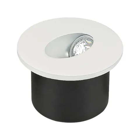 3W Oprawa Schodowa LED / Barwa:4000K / Obudowa: Biała / Okrągły
