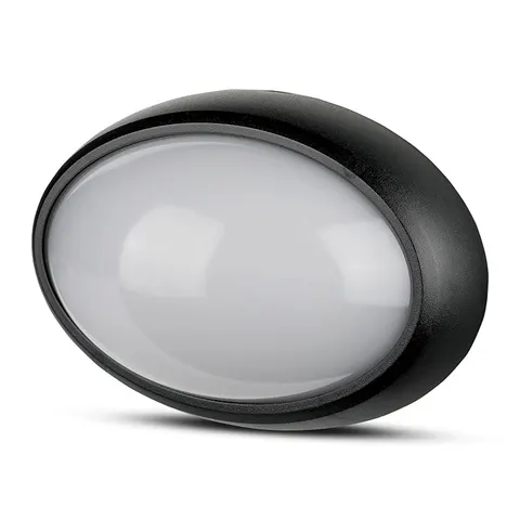 12W Plafon LED Owalny / IP54 / Barwa:3000K / Obudowa: Czarna