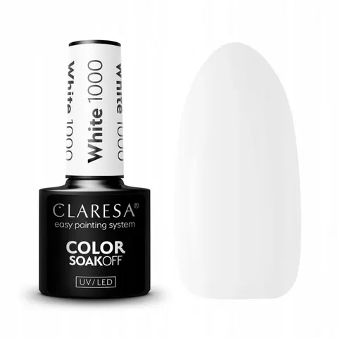 CLARESA Lakier hybrydowy WHITE 1000, 5 g