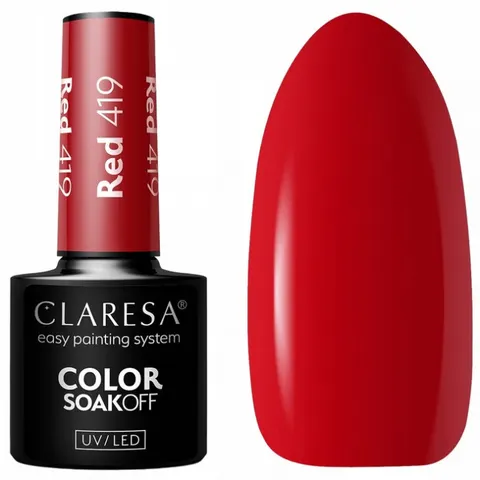 CLARESA Lakier hybrydowy RED 419, 5 g