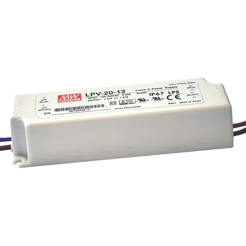 Zasilacz LED 12VDC 60W IP67 kl.II wymiary 162,5x42,5x32mm, LPV-60-12V-IP67-MW; ORO15013 MEAN WELL