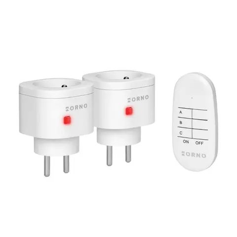Zestaw bezprzewodowych mini gniazd sterowanych pilotem 2+1; OR-GB-462, ORNO