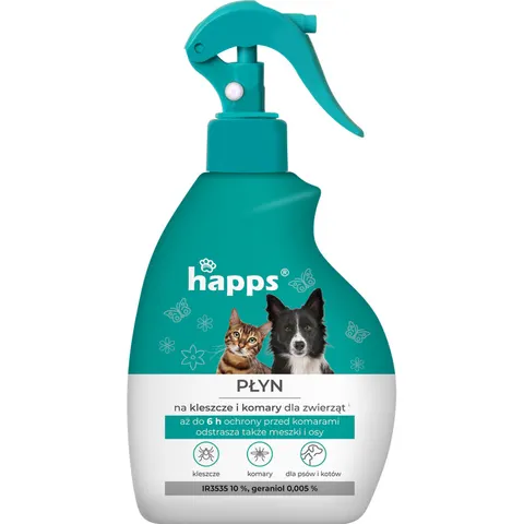 HAPPS Płyn na kleszcze i komary dla zwierząt, 200 ml