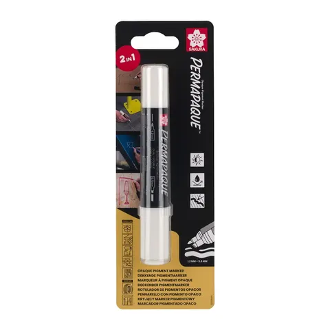 Marker Permapaque Dual Point biały, Sakura