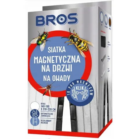 BROS Siatka 160x220cm biała na drzwi magnetyczna moskitiera