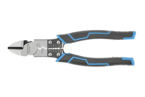 Szczypce Tnące Boczne 6w1 z Pilnikiem 200mm, Ściągacz Izolacji, Zaciskarka, Stal CrV; HT1P243 HOGERT
