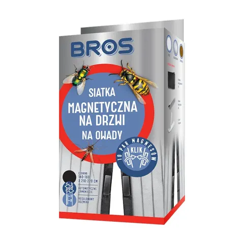 BROS Siatka na drzwi MAGNETYCZNA160x220 CZARNA