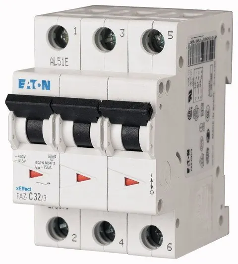 Wyłącznik nadprądowy 3P B 2A 15kA AC FAZ B2/3, 278835; EATON ELECTRIC