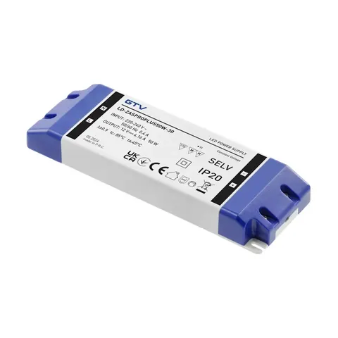 Zasilacz LED PRO+ 12V, 50W, input 220-240VAC, IP20, wym.185x65x22 mm