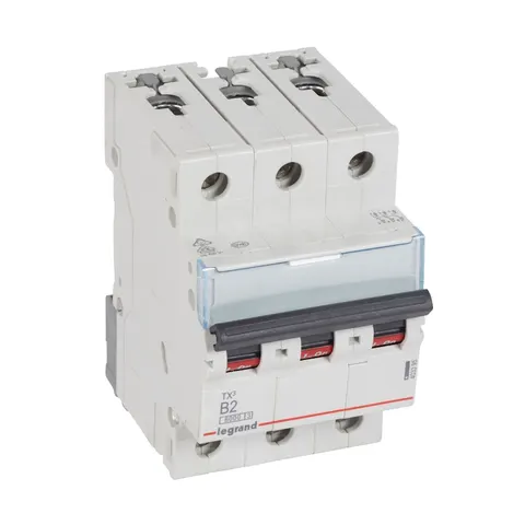 Wyłącznik nadprądowy 3P B 2A 6kA 400VAC S303 TX3; 403395 LEGRAND