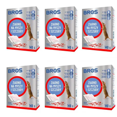 BROS Ziarno na myszy i szczury 140 g, pakiet 6 szt.