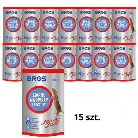 BROS Ziarno na myszy i szczury 100 g, pakiet 15 szt.