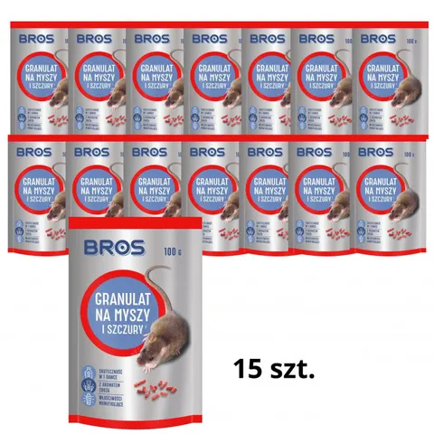 BROS Granulat na myszy i szczury 100 g, pakiet 15 szt.