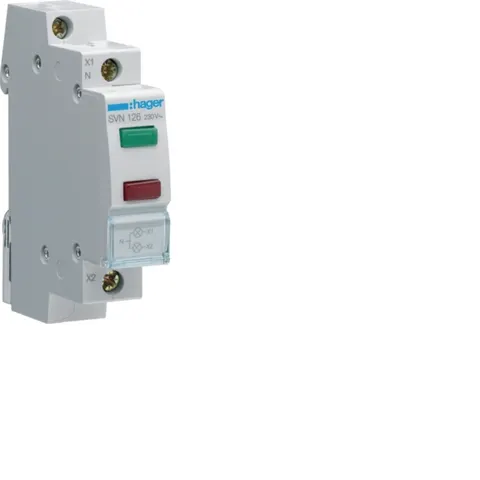 Lampka sygnalizacyjna LED 2x zielona 230VAC; SVN126 HAGER