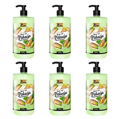 EKOLAN Kremowy żel pod prysznic PISTACJA 1000 ml, pakiet 6 szt.