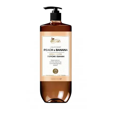 EKOLAN Kremowe mydło w płynie BRZOSKWINIA BANAN, 1000 ml pompka