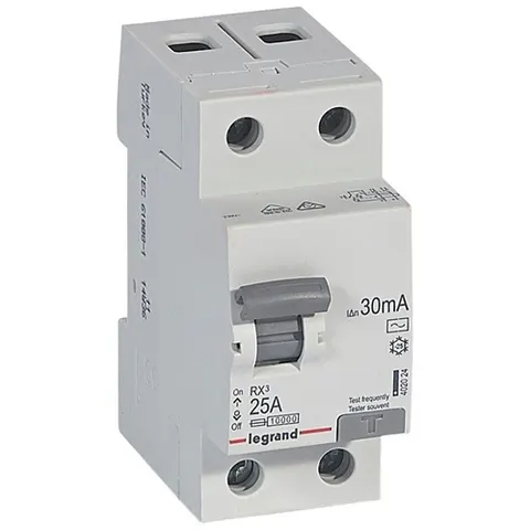 Wyłącznik różnicowoprądowy 2P 25A 30mA typ AC 10kA, P302 RX3; 402024 LEGRAND