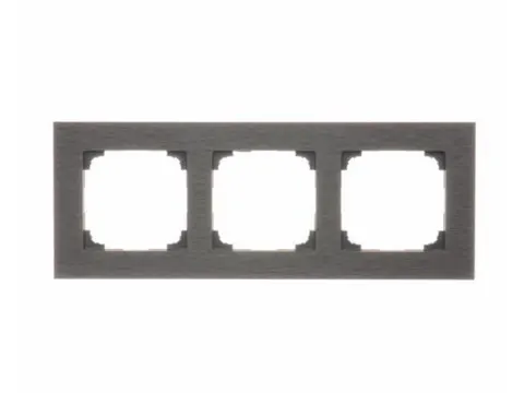 SIMON55 Ramka 3-krotna Nature; Metal inox czarny