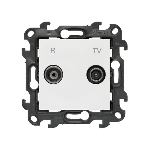 SIMON 24 Gniazdo antenowe R-TV przelotowe 10 dB (moduł). 1x Wejście: 5÷862 MHz; biały