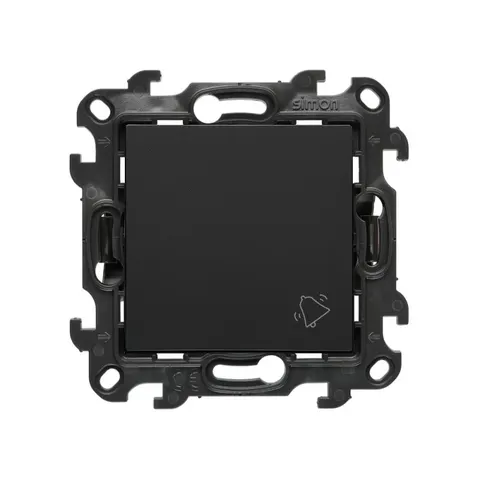 SIMON 24 Przycisk „dzwonek”, mocowanie PUSH IN (moduł) 10 A, 250 V~, szybkozłącza; czarny mat