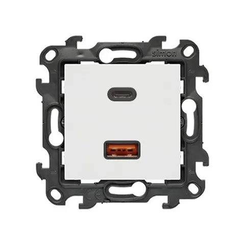 SIMON 24 Ładowarka USB C+A (moduł), 30W, 230V; biały