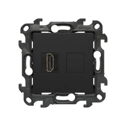 SIMON 24 Gniazdo HDMI ver. 2.1 pojedyncze, moduł, czarny mat; NGHDMI121.01/49
