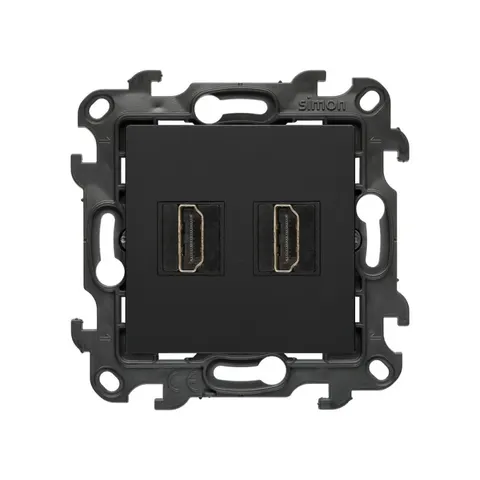 SIMON 24 Gniazdo HDMI ver.2.1 podwójne (moduł); czarny mat