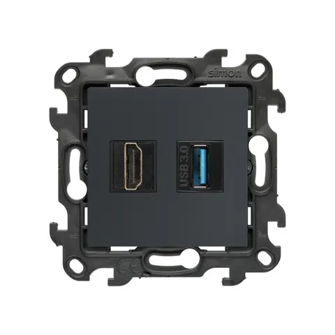SIMON 24 Gniazdo HDMI ver. 2.1 + USB A 3.0 (moduł); grafit mat